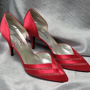 GAROLINI | Red Satin Pumps, Sz 9 1/2 M